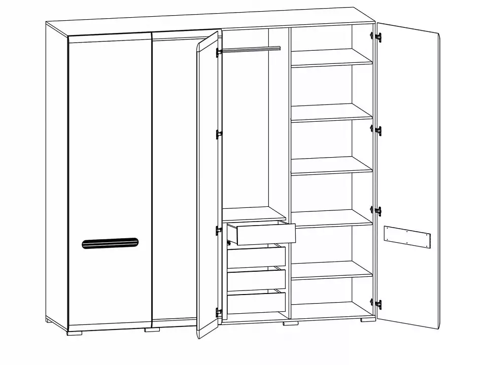 Шкаф платяной Ацтека SZF2D2L/21/22