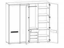 Шкаф платяной Ацтека SZF2D2L/21/22