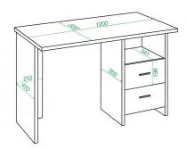 Стол письменный Домино Lite СКЛ-Прям120Р