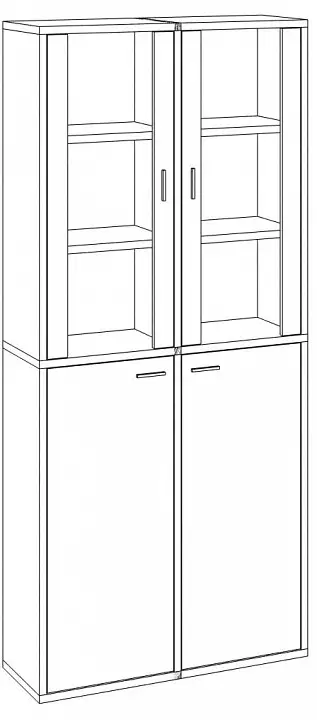 Шкаф-витрина Домино СУ(ш2в2)+2ФС+2ФГ