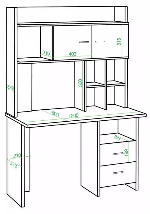 Стол компьютерный Домино Lite СКЛ-Прям120Р+НКЛХ-120